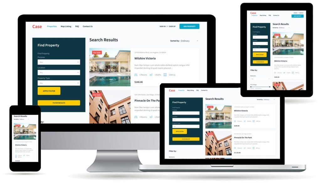 Site-ul unei agenții imobiliare