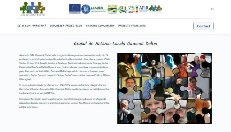 Captură din site-ul GAL Oamenii Deltei